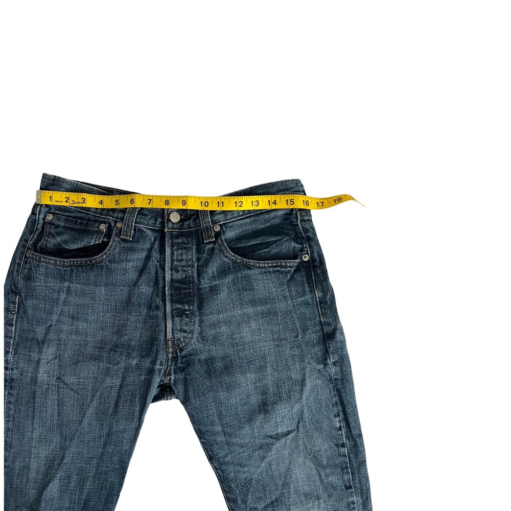 Levis 501 Original Straight Leg Jeans Mens 33x30 Blue Denim Button Fly 005010422 - Picture 8 of 16